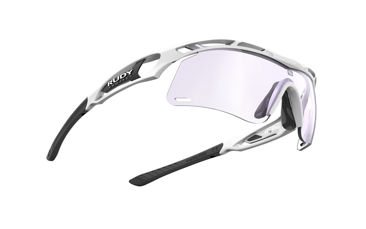 Rudy Project Tralyx+ Slim White Gloss Impactx Photochromic 2 Laser Purple Sunglasses
