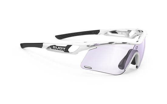 Rudy Project Tralyx+ Slim White Gloss Impactx Photochromic 2 Laser Purple Sunglasses